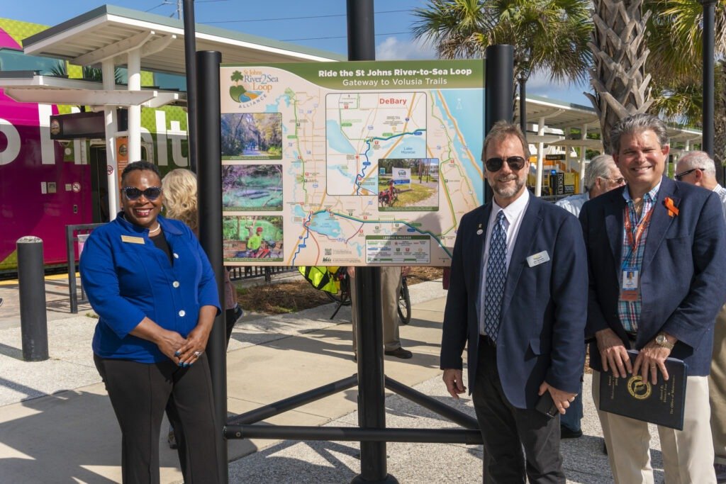 County Councilwoman Barb Girtman, Volusia County Chair Jeff Brower, and SunRail Chief Operating Officer Mike Heffinger