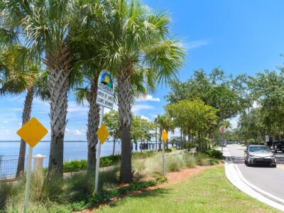 Byway sign along Lake Monroe in Sanford