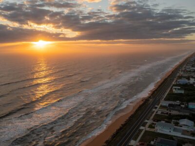 Golden Flagler Beach Sunrise aerial