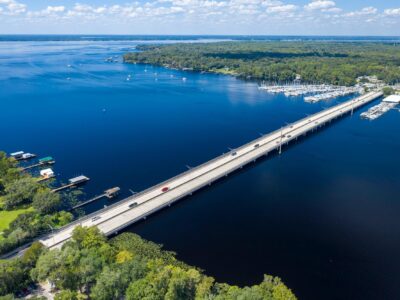 The byway crosses Old Bull Bay near the St. Johns River