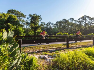 Big Redfish Lake cyclists