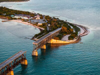 Bahia Honda Bridge - sunset aerial
