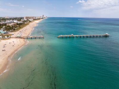 Lauderdale-by-the-Sea pier aerial