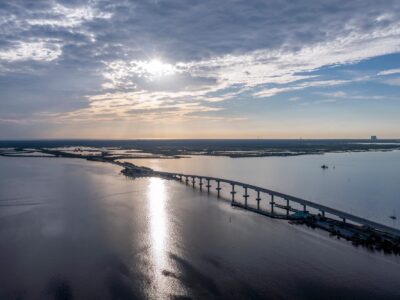 Golden view - Max Brewer Bridge